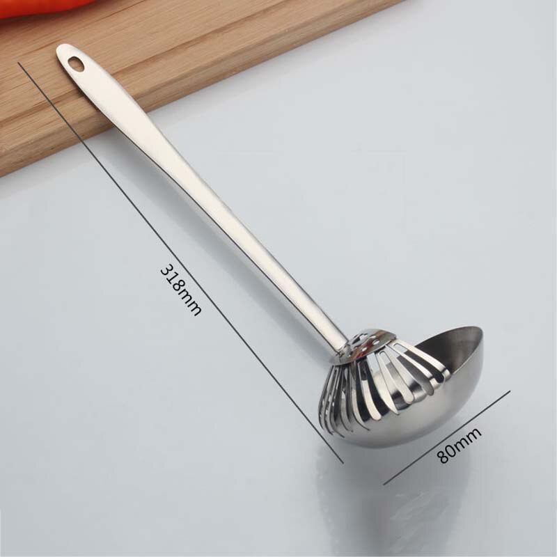 1  η ƿ  ڵ £    Ҹ  丮  ֹ Ǽ縮/1 Piece Stainless Steel Long Handle Thickening Soup SpoonFilter Colander Scoop Cooking Tools K